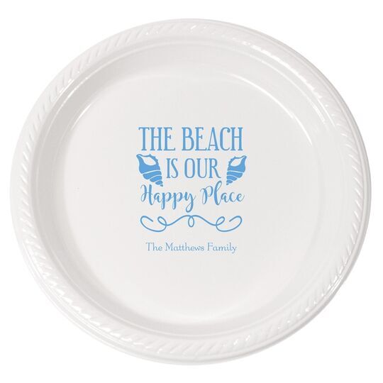 The Beach Is Our Happy Place Plastic Plates